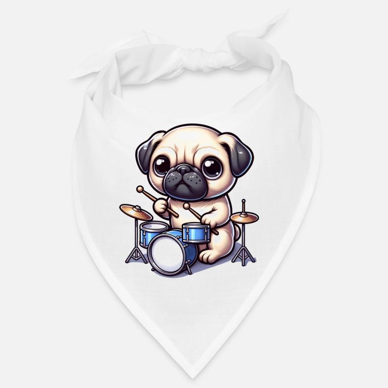 Conception mignonne de batteur carlin Bandana