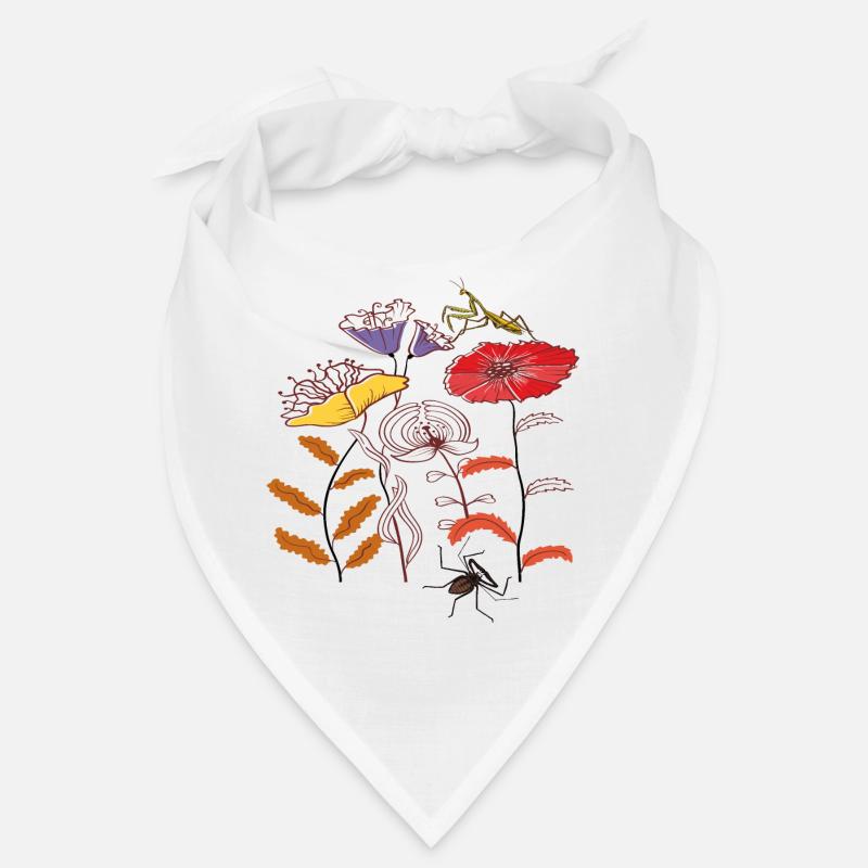 Fleurs de jardin avec des insectes Bandana