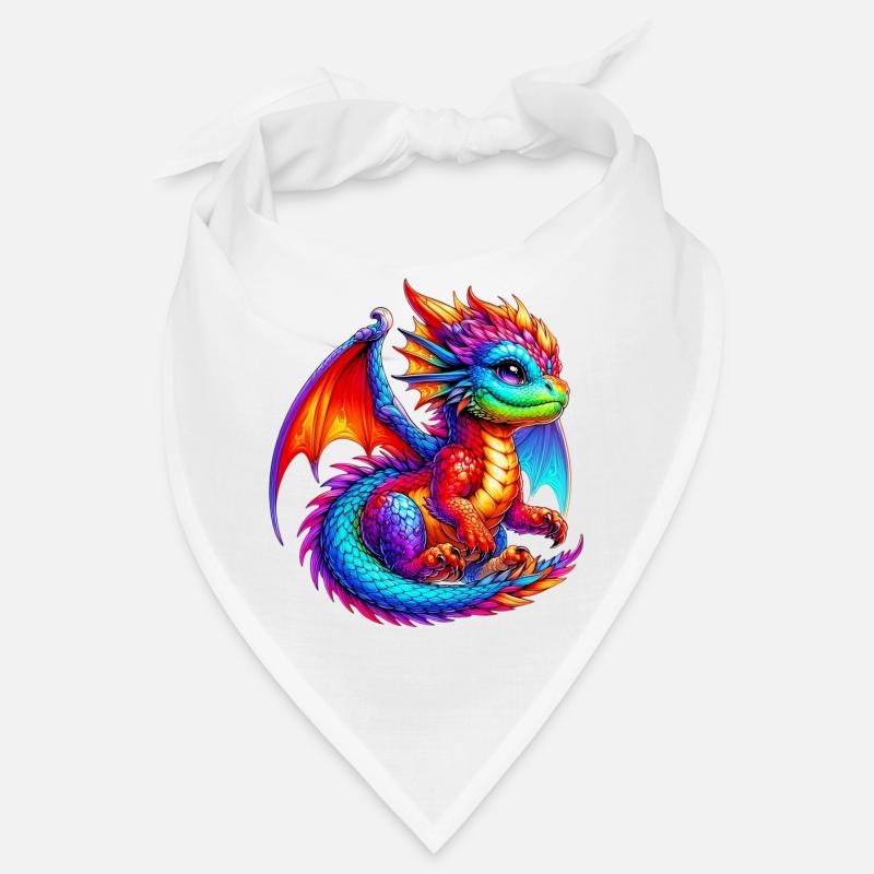 Drache - Bandana - Weiß