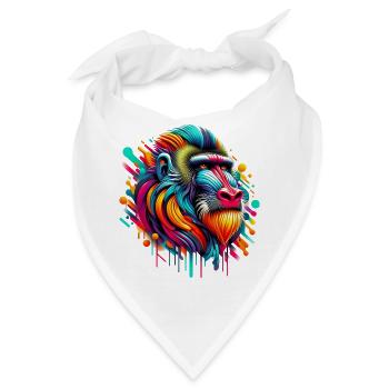 Mandrill-Affe - Bandana - Weiß - Vorne