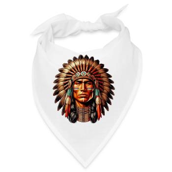Amerikanischer Indianer Amerikanische Rote Haut - Bandana - Weiß - Vorne