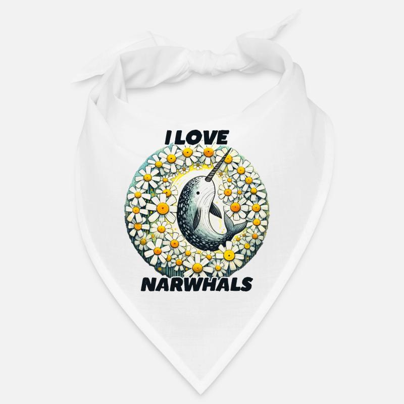 Ich liebe Narwale - Bandana - Weiß