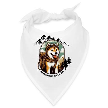 Shiba in den Bergen - Bandana - Weiß - Vorne