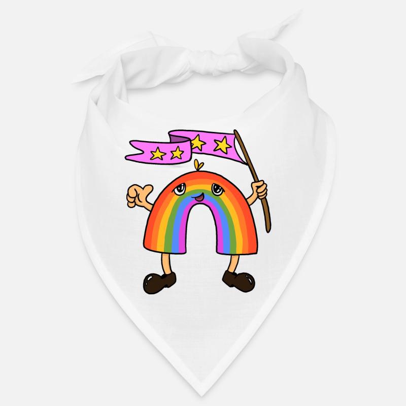 Regenbogen - Bandana - Weiß