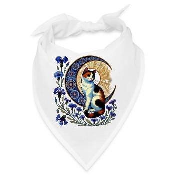Kattun Katze Mond - Bandana - Weiß - Vorne