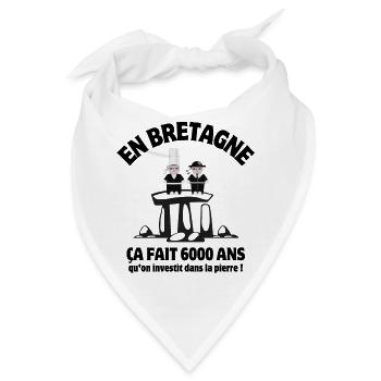 Bretagne, Bretagne Humor, Breizh - Bandana - Weiß - Vorne