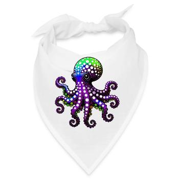 Krake - Bandana - Weiß - Vorne