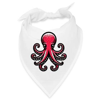 Krake - Bandana - Weiß - Vorne