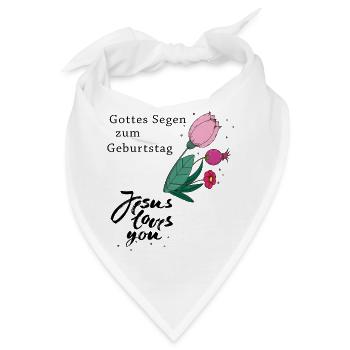 Gottes Segen zum Geburtstag - Bandana - Weiß - Vorne