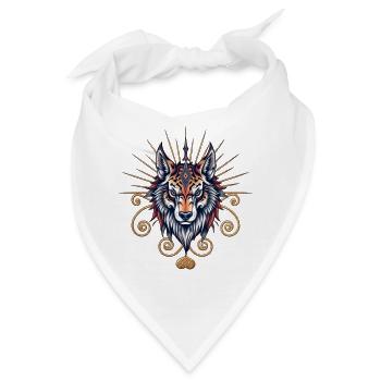 Atemberaubender Wolfskopf - Bandana - Weiß - Vorne