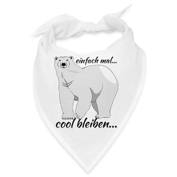 Eisbär "einfach mal cool bleiben..." - Bandana - Weiß - Vorne