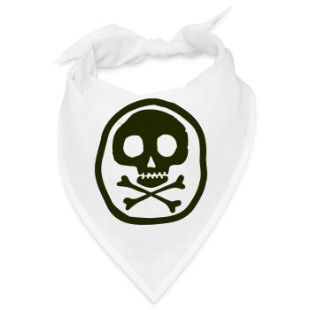 Schädel und Knochen - Bandana - Weiß - Vorne