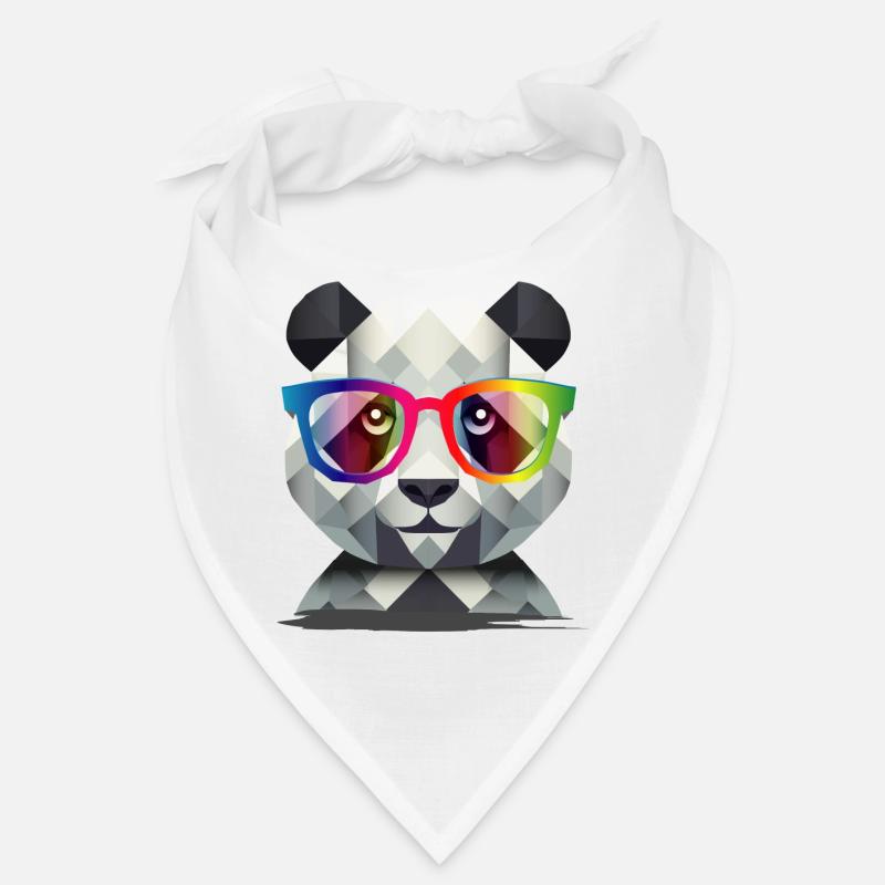 Cool Panda: Geometric style meets colorful Bandana