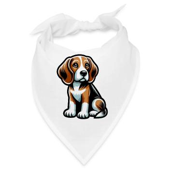 Niedlicher Hund Cartoon Beagle - Bandana - Weiß - Vorne