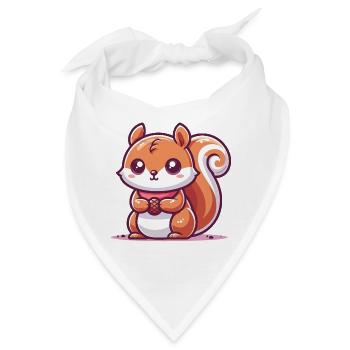 Eichhörnchen mit einem Samen - Bandana - Weiß - Vorne