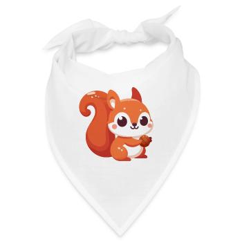 Chibi Eichhörnchen Kawaii - Bandana - Weiß - Vorne