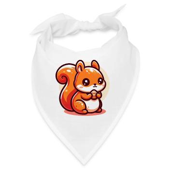 Süßes Eichhörnchen frisst einen Samen - Bandana - Weiß - Vorne