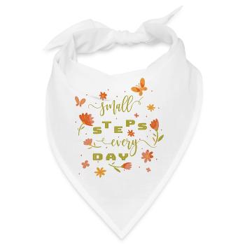 Small Steps Every Day - Selbstvertrauen Mut Kraft - Bandana - Weiß - Vorne