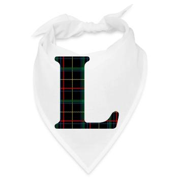 Monogrammierter schottischer Tartan l - Bandana - Weiß - Vorne