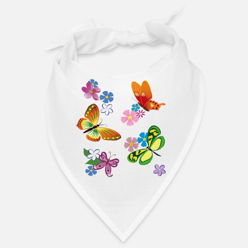 Blossoms, Flowers, Butterfly Bandana