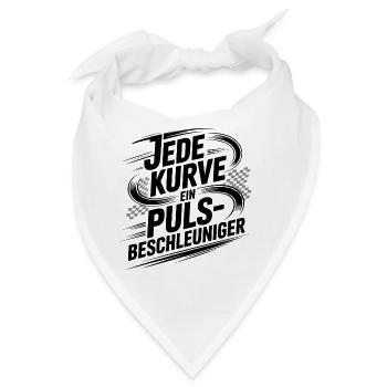 Jede Kurve ist ein Pulsbeschleuniger - Bandana - Weiß - Vorne