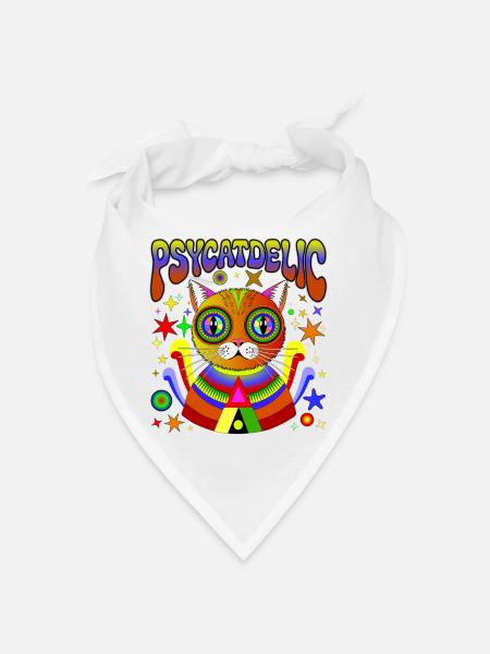 PSYCATDELIC - Bandana - white - Front
