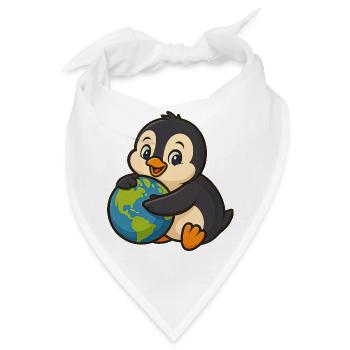 Pinguin auf der Erde Umweltschutz Naturliebhaber - Bandana - Weiß - Vorne