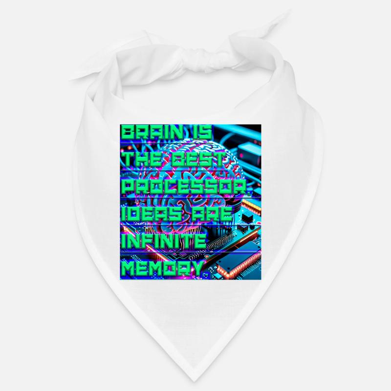 The Brain Is the Best Processor — Tech Neon Quote  Bandana