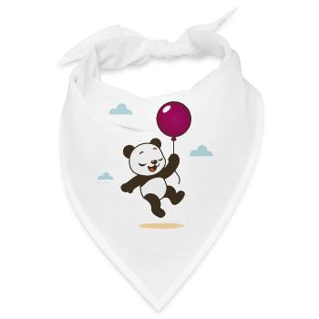 Fröhlicher Panda mit Luftballon - Bandana - Weiß - Vorne