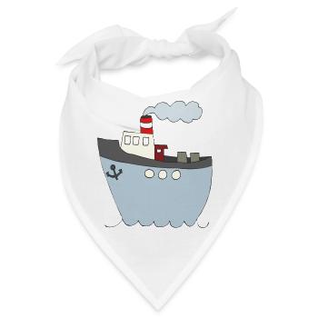 Verspieltes Schiffsdesign für Kinderkleidung - Bandana - Weiß - Vorne