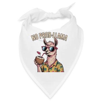 Kein Problem, ein lustiges Lama - Bandana - Weiß - Vorne