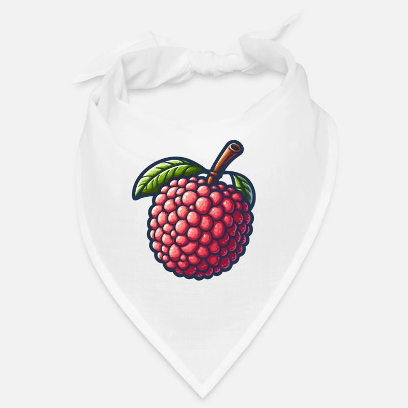 Lebendige illustrierte Litschi Bandana