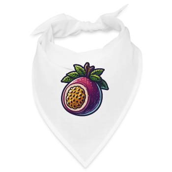 Illustration der hellen Passionsblumenfrucht - Bandana - Weiß - Vorne