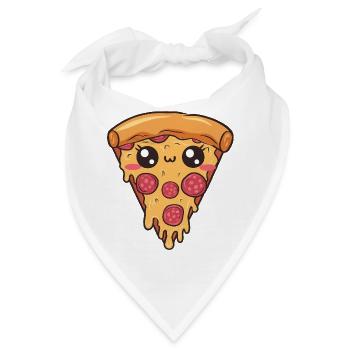 Kawaii Pizzastück Essensliebhaber - Bandana - Weiß - Vorne