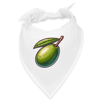 Olivenillustration detailliert - Bandana - Weiß - Vorne