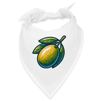 Stilisiertes Olivgrün-Gelb - Bandana - Weiß - Vorne