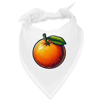 Mandarine mit Blatt - Bandana - Weiß - Vorne