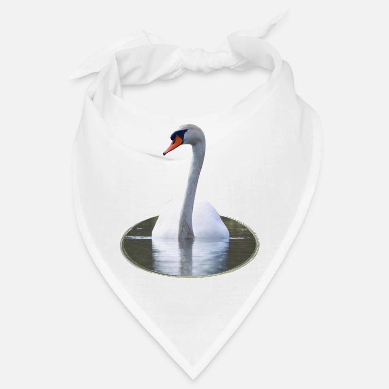 Eleganter Schwan auf ruhigem Wasser Bandana