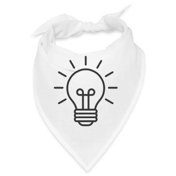 Leuchtende Glühbirne Linie Symbol - Bandana - Weiß - Vorne