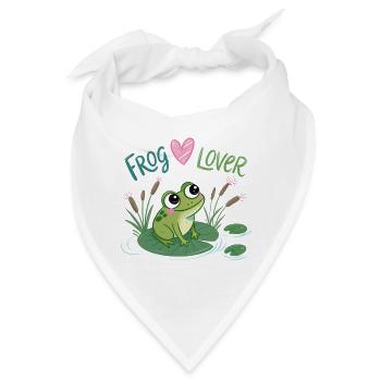 Verliebter Frosch auf Seerose - Bandana - Weiß - Vorne