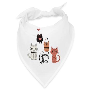 Verspielte Katzen - Bandana - Weiß - Vorne