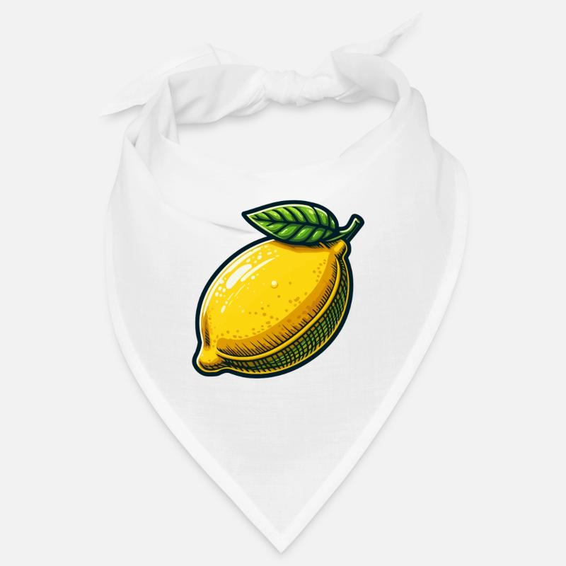 Natural Illustrated Lemon Bandana