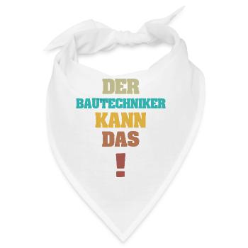 Bautechniker als Lustig - Bandana - Weiß - Vorne