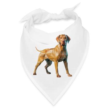 Brauner Hund - Cooles Low-Poly-Logo - Bandana - Weiß - Vorne