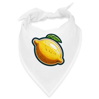 Zitronenglanzgelber Aufkleber - Bandana - Weiß - Vorne