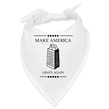 Make America GRATE Again! Lustiges Wortspiel - Bandana - Weiß - Vorne