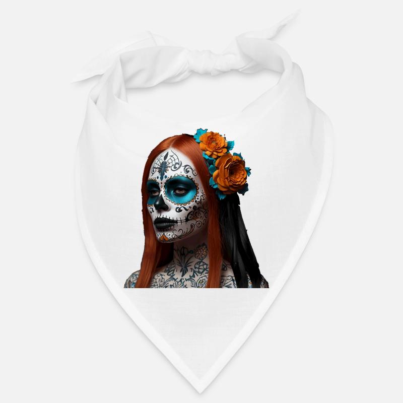 Sugar Skull Blumen Dia de Muertos Bandana