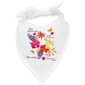 Herbstlaub und Trauben  - Bandana - Weiß - Vorne