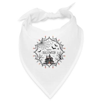 Halloween Spinnennetz Schloss - Bandana - Weiß - Vorne