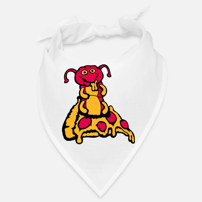 Caterpillar Eats Pizza Salami Hole Fromage Affamé Drôle Bandana